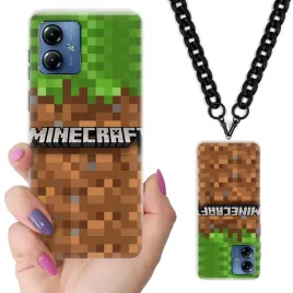 etui-do-motorola-g14-case-nastolatkow-minecraft-czarny-lancuszek-mix-wzorow
