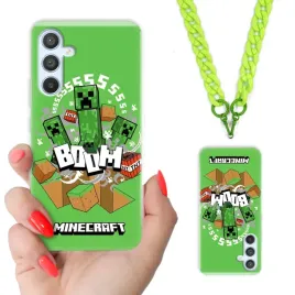 etui-do-samsung-a25-5g-case-dla-nastolatkow-minecraft-zielony-lancuszek-wz