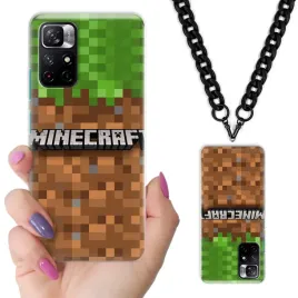 etui-do-xiaomi-redmi-note-11-case-nastolatkow-minecraft-czarny-lancuszek-wz