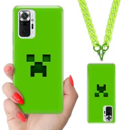 etui-do-xiaomi-redmi-note-10-pro-case-teen-minecraft-zielony-lancuszek-wz