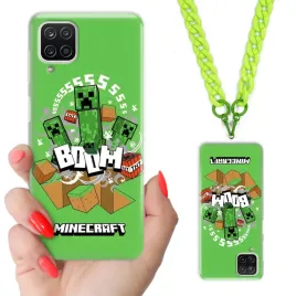etui-do-samsung-a12-case-dla-nastolatkow-minecraft-zielony-lancuszek-wzory