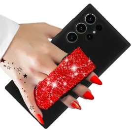 etui-matowe-czarne-obudowa-pasek-czerwony-cyrkonie-do-samsung-s24-ultra