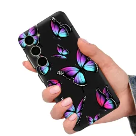 etui-matowe-czarne-obudowa-matt-motyle-butterfly-do-samsung-s24