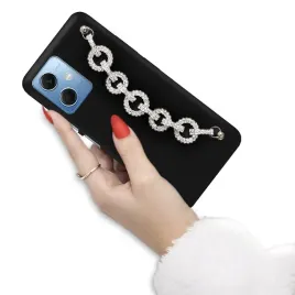 etui-matowe-czarne-cross-body-lancuszek-cyrkonie-do-xiaomi-redmi-note-12-5g