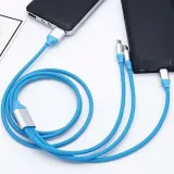 kabel-usb-plaski-3w1-quick-charge-typ-c-micro-usb-lighting-niebieski-szybki-stan-nowy