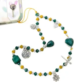 zawieszka-zielony-stylowy-brelok-zlota-wazka-do-kluczy-telefonu-do-plecaka