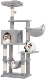 drapak-dla-kota-xxl-154-cm-7-poziomow-stabilny-miekki-plusz-hamak-szary