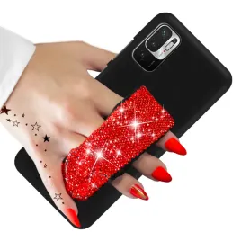 etui-matowe-czarne-mat-pasek-czerwony-cyrkonie-do-xiaomi-redmi-note-10-5g