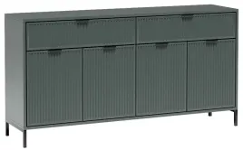 zielona-nowoczesna-komoda-165-cm-duza-ryflowane-fronty-metalowe-nogi
