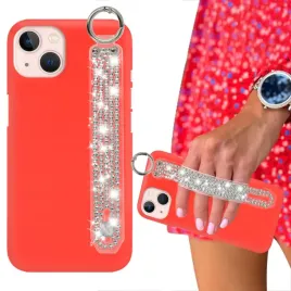 etui-silikonowe-matowe-matt-czerwone-z-paskiem-w-cyrkonie-do-iphone-14