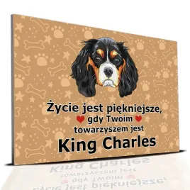 tabliczka-pcv-ciemno-brazowy-zycie-jest-piekne-king-charles-prezent-wzory
