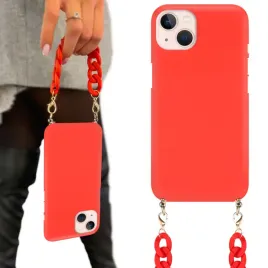 etui-matowe-silikonowe-matt-czerwone-z-czerwonym-lancuszkiem-do-iphone-14