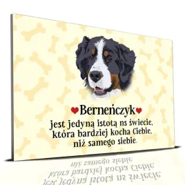 tabliczka-zolty-22x15cm-bernenczyk-jest-jedyna-istota-ktora-cie-kocha-wz