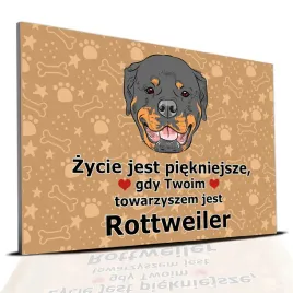 tabliczka-pcv-ciemno-brazowy-zycie-jest-piekne-rottweiler-prezent-mix-wzory