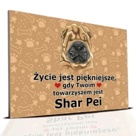 tabliczka-pcv-ciemno-brazowy-zycie-jest-piekne-shar-pei-prezent-mix-wzorow