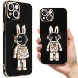 etui-blyszczace-joless-czarny-3d-bialy-kroliczek-kulkami-do-iphone-14-plus