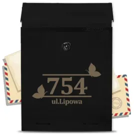 czarna-skrzynka-pocztowa-z-tuba-adresowa-i-wspanialym-grawerowanym-wzorem