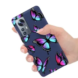 etui-obudowa-matowe-silikonowe-granatowe-do-xiaomi-12-w-motylki-butterfly