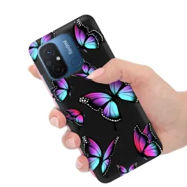 etui-case-matowe-silikonowe-czarne-do-xiaomi-redmi-12c-w-motylki-butterfly