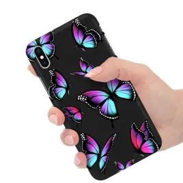 etui-obudowa-matowe-silikonowe-czarne-do-iphone-x-xs-w-motylki-butterfly
