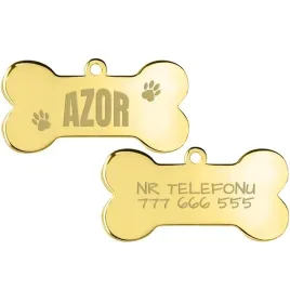 zlota-adresowka-kosc-dla-psa-telefon-grawer-wzory