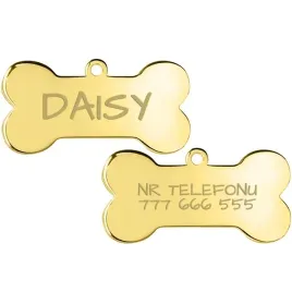 zlota-adresowka-kosc-dla-psa-telefon-grawer-wzory