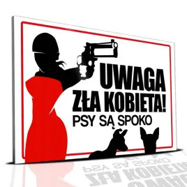 tabliczka-pcv-22x15-uwaga-zla-kobieta-psy-spoko-wz