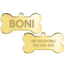 zlota-adresowka-kosc-dla-psa-telefon-grawer-wzory