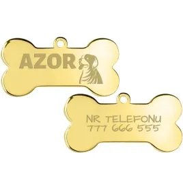 zlota-adresowka-kosc-dla-psa-telefon-grawer-wzory