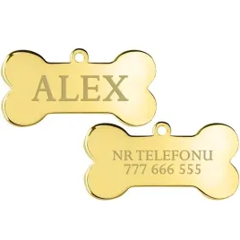 zlota-adresowka-kosc-dla-psa-telefon-grawer-wzory