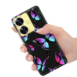 etui-obudowa-matowe-matt-silikonowe-czarne-do-realme-c55-motyle-butterfly