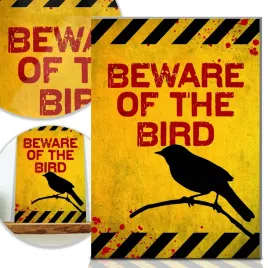 tabliczka-ostrzegawcza-beware-of-the-bird-wzory