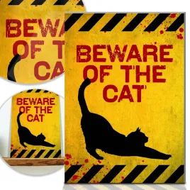 tabliczka-ostrzegawcza-beware-of-the-cat-mix-wzory