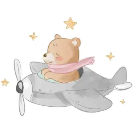 duza-naklejka-na-sciane-dla-dzieci-mis-w-samolocie