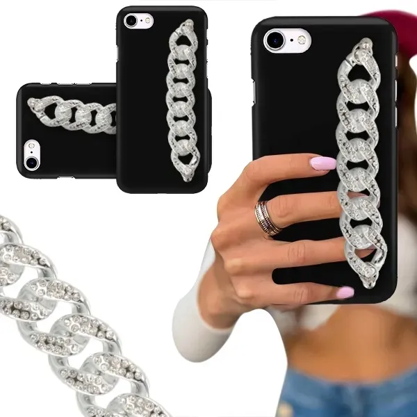 etui-blink-czarny-mat-do-iphone-se3-lancuch-silver