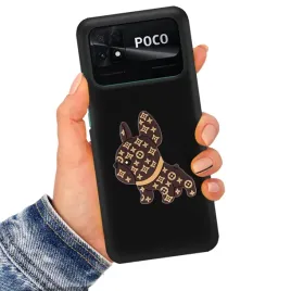 etui-matowe-czarne-piesek-3d-do-xiaomi-poco-c40