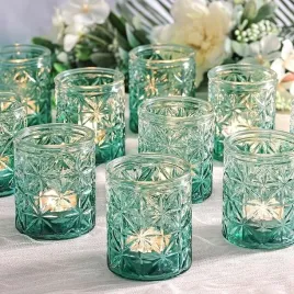 12x-swiecznik-na-tealight-zielone-grube-szklo-vintage-dekoracja-do-domu
