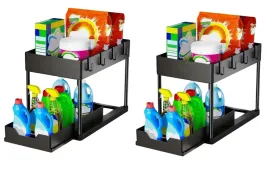 2x-organizer-do-lazienki-kuchni-dwupoziomowy-z-haczykami-plastikowy-czarny