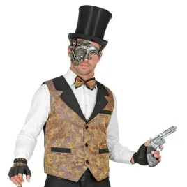 stroj-kamizelka-meska-brazowa-czarna-wzor-steampunk-wampir-kowboj-m-l