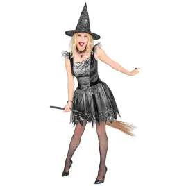 stroj-czarownica-wiedzma-szara-srebrna-pajeczyna-halloween-xs