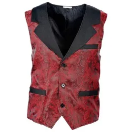 stroj-kamizelka-meska-czerwona-czarna-wzor-steampunk-wampir-kowboj-m-l