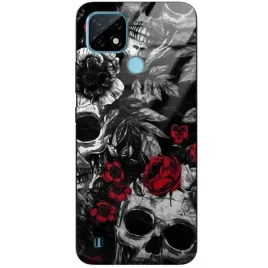 etui-glass-do-realme-c21-case-skull-gotyckie-wzory