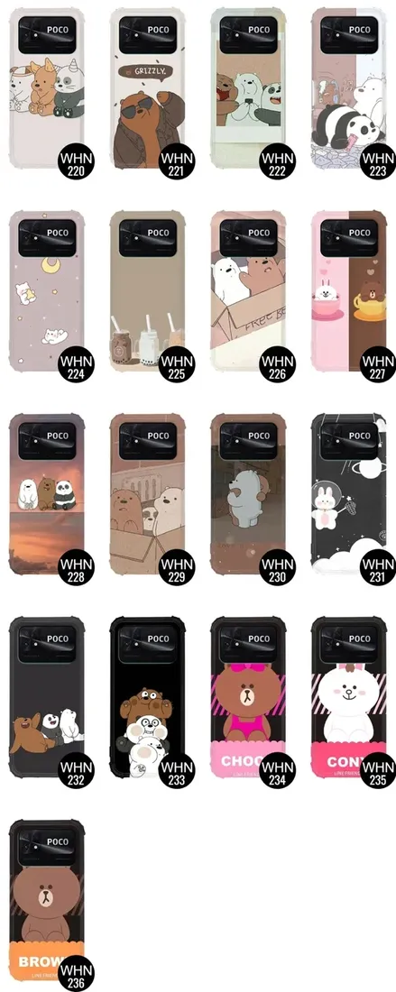 etui-antishock-do-xiaomi-poco-c40-bare-bears-wzory