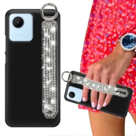 etui-matowe-czarne-do-realme-c30-pasek-cyrkonie