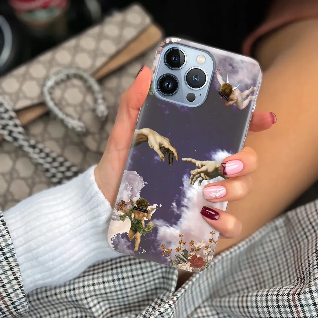 etui-do-iphone-14-pro-max-case-aniolki-angel-wzory-stan-nowy