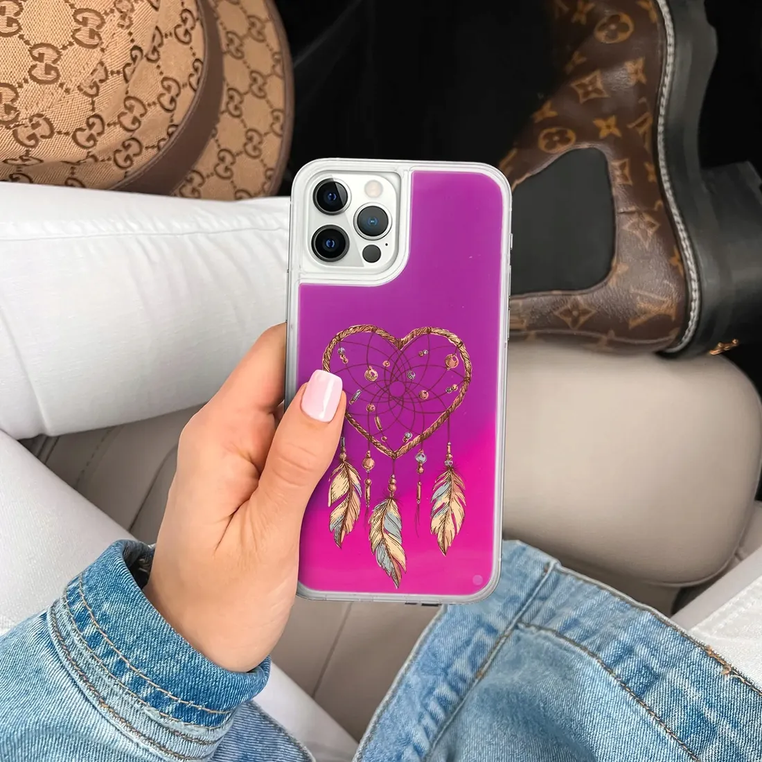 etui-sand-rozowy-do-iphone-13-pro-max-spring-wzory-stan-nowy