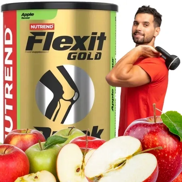 STAWY KOŚCI Nutrend Flexit KOLAGEN KWAS HIALURONOWY MSM JABŁKO 400g
