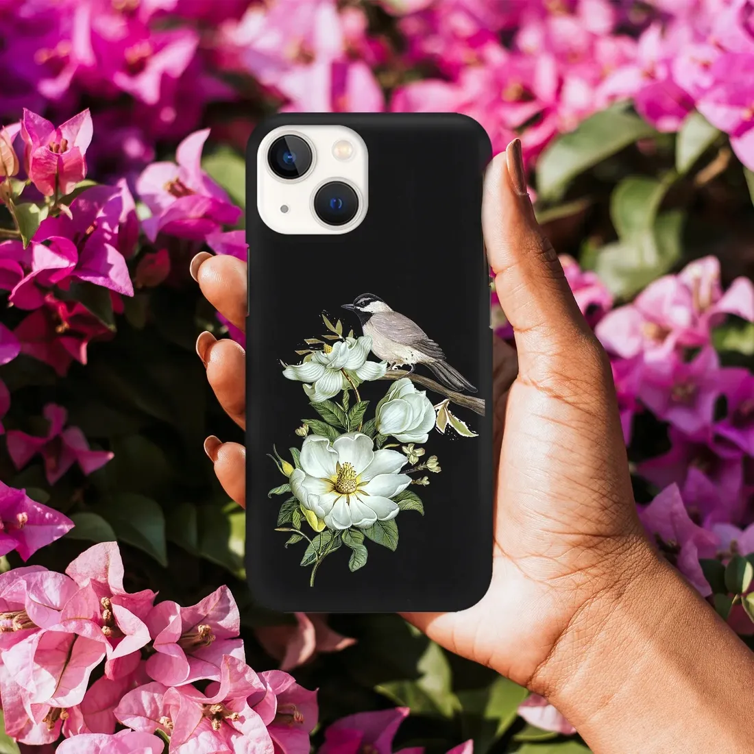 etui-matowe-czarne-do-iphone-14-pro-wiosenne-wzory-stan-nowy