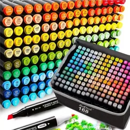 tg70310-markery-alkoholowe-pisaki-dwustronne-zakreslacze-markery-168szt