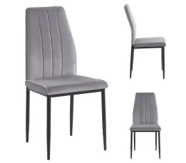 krzeslo-szare-z-tapicerka-pionowe-krski-welurowe-do-jadalni-nowoczesne